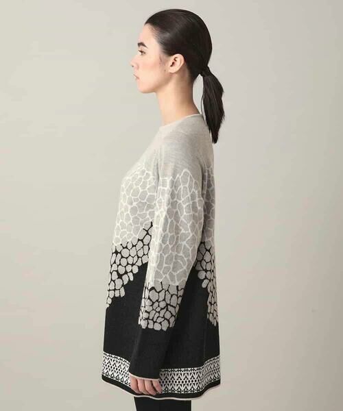 HIROKO KOSHINO / ヒロココシノ チュニック | 幾何モチーフデザインチュニックニット/日本製 | 詳細2