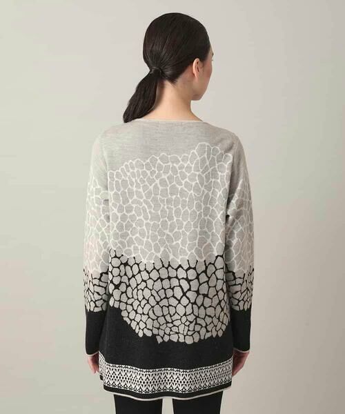 HIROKO KOSHINO / ヒロココシノ チュニック | 幾何モチーフデザインチュニックニット/日本製 | 詳細3