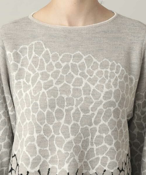 HIROKO KOSHINO / ヒロココシノ チュニック | 幾何モチーフデザインチュニックニット/日本製 | 詳細4