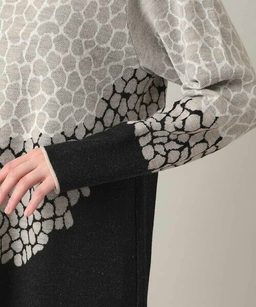 HIROKO KOSHINO / ヒロココシノ チュニック | 幾何モチーフデザインチュニックニット/日本製 | 詳細6