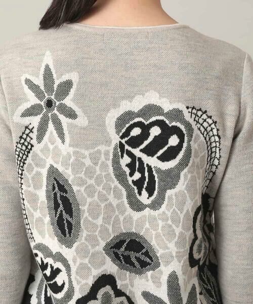HIROKO KOSHINO / ヒロココシノ ニット・セーター | アートフラワージャカードニットプルオーバー/日本製 | 詳細5