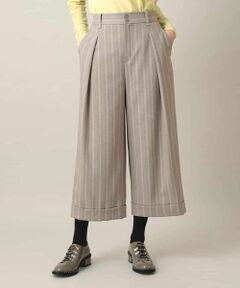 HIROKO KOSHINO / ヒロココシノ その他パンツ | シャドーストライプクロップドワイドパンツ/日本製/洗える