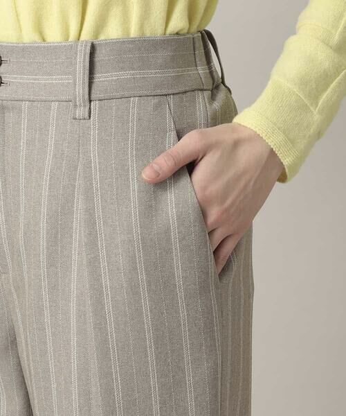HIROKO KOSHINO / ヒロココシノ その他パンツ | シャドーストライプクロップドワイドパンツ/日本製/洗える | 詳細6