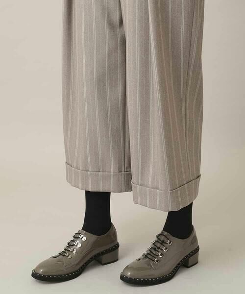 HIROKO KOSHINO / ヒロココシノ その他パンツ | シャドーストライプクロップドワイドパンツ/日本製/洗える | 詳細7