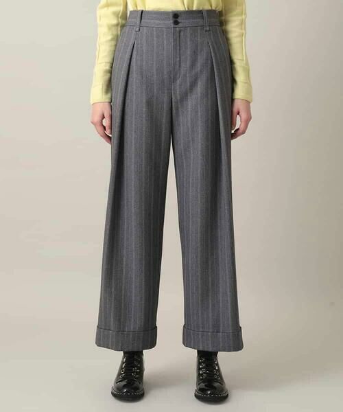 HIROKO KOSHINO / ヒロココシノ その他パンツ | シャドーストライプワイドパンツ/日本製/洗える | 詳細1