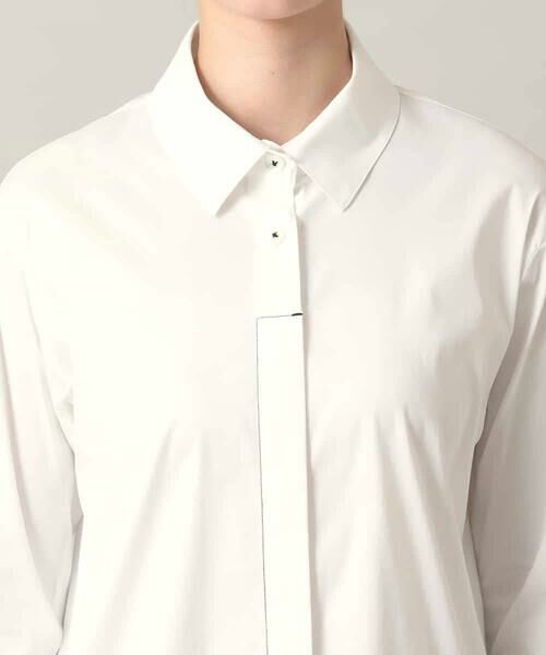 HIROKO KOSHINO / ヒロココシノ シャツ・ブラウス | 配色ステッチ比翼デザインシャツ/洗える | 詳細4