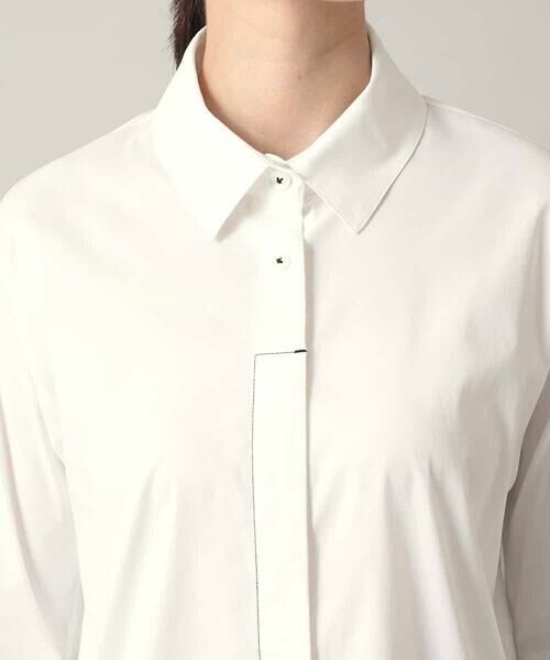 HIROKO KOSHINO / ヒロココシノ シャツ・ブラウス | 配色ステッチ比翼デザインシャツ/洗える | 詳細6