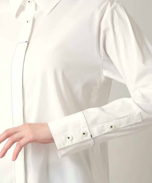 HIROKO KOSHINO / ヒロココシノ シャツ・ブラウス | 配色ステッチ比翼デザインシャツ/洗える | 詳細7