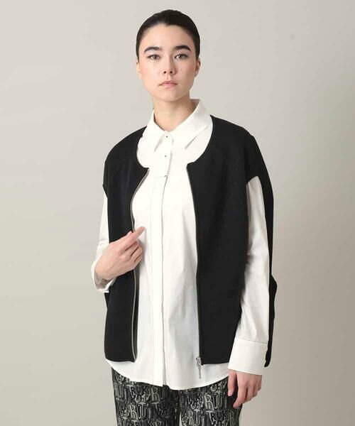 HIROKO KOSHINO / ヒロココシノ ベスト | ミラノリブデザインニットベスト/洗える | 詳細1