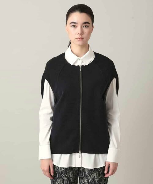 HIROKO KOSHINO / ヒロココシノ ベスト | ミラノリブデザインニットベスト/洗える（ブラック）