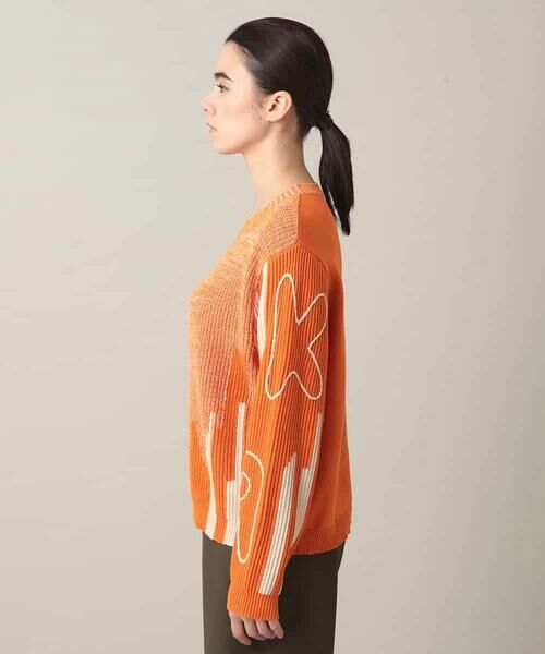 HIROKO KOSHINO / ヒロココシノ ニット・セーター | ロゴデザインインターシャニットプルオーバー/洗える | 詳細2