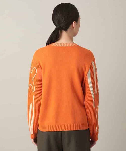 HIROKO KOSHINO / ヒロココシノ ニット・セーター | ロゴデザインインターシャニットプルオーバー/洗える | 詳細3