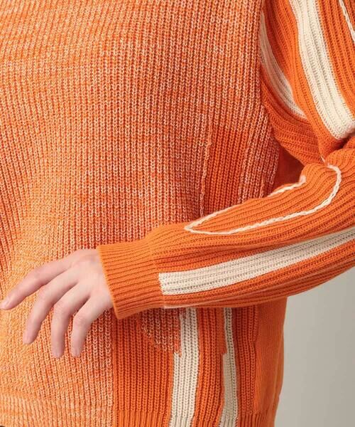 HIROKO KOSHINO / ヒロココシノ ニット・セーター | ロゴデザインインターシャニットプルオーバー/洗える | 詳細6