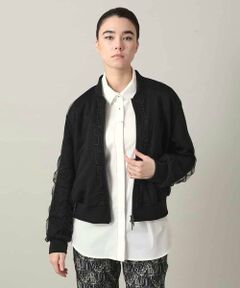 HIROKO KOSHINO / ヒロココシノ その他アウター | チュールレイヤードダンボールニットブルゾン