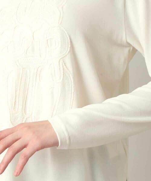 HIROKO KOSHINO / ヒロココシノ カットソー | スパンコール刺繍ロゴデザインカットソー/日本製/洗える | 詳細6