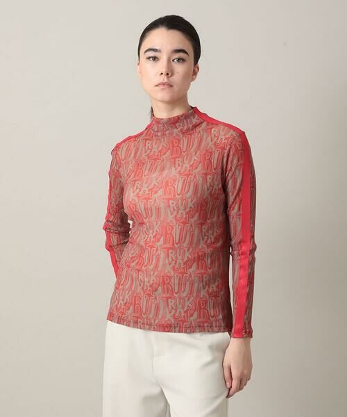 HIROKO KOSHINO / ヒロココシノ ベスト | チュールロゴプリントカットソー /日本製/洗える（レッド）