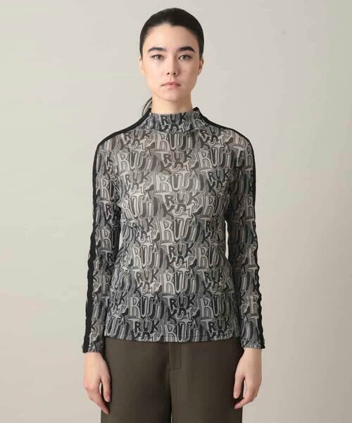 HIROKO KOSHINO / ヒロココシノ ベスト | チュールロゴプリントカットソー /日本製/洗える | 詳細1