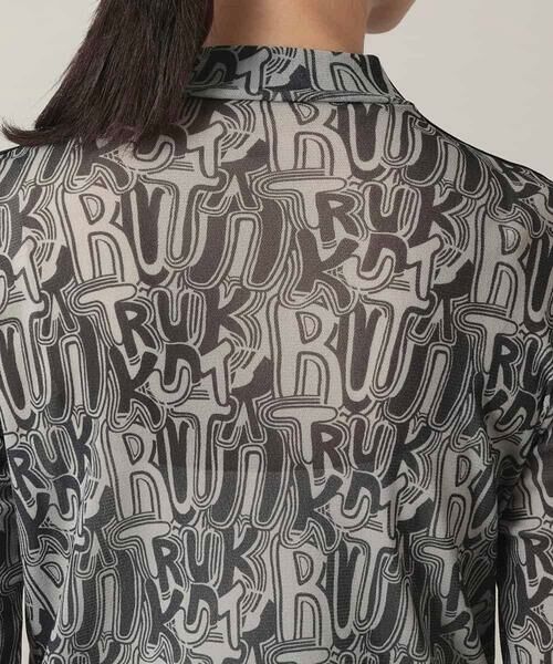 HIROKO KOSHINO / ヒロココシノ ベスト | チュールロゴプリントカットソー /日本製/洗える | 詳細5