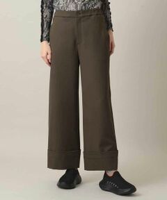 HIROKO KOSHINO / ヒロココシノ その他パンツ | ツイルストレッチロールアップワイドパンツ/洗える