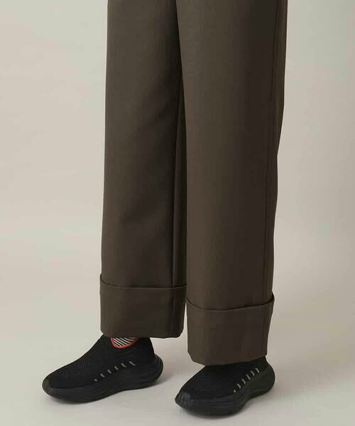 HIROKO KOSHINO / ヒロココシノ その他パンツ | ツイルストレッチロールアップワイドパンツ/洗える | 詳細8