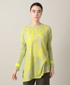 HIROKO KOSHINO / ヒロココシノ チュニック | ロゴプリントジョイントリブチュニック /日本製/洗える