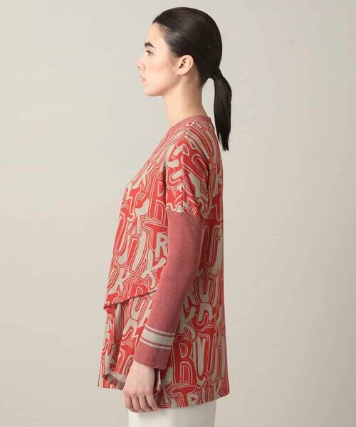 HIROKO KOSHINO / ヒロココシノ チュニック | ロゴプリントジョイントリブチュニック /日本製/洗える | 詳細2