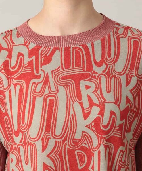 HIROKO KOSHINO / ヒロココシノ チュニック | ロゴプリントジョイントリブチュニック /日本製/洗える | 詳細4