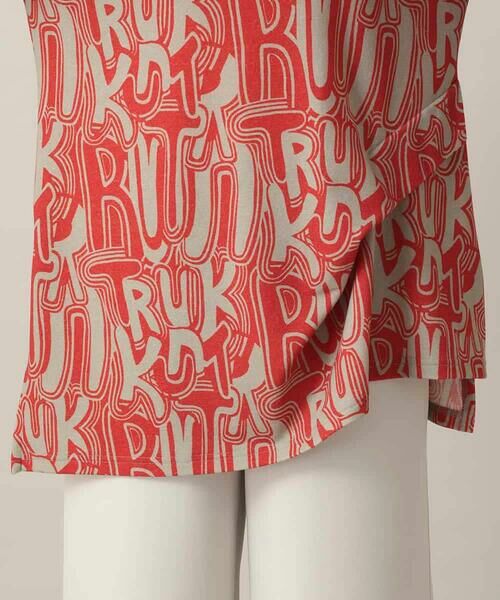 HIROKO KOSHINO / ヒロココシノ チュニック | ロゴプリントジョイントリブチュニック /日本製/洗える | 詳細7