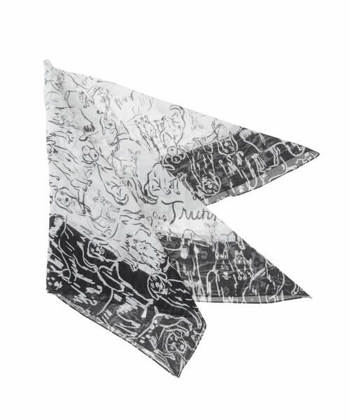 HIROKO KOSHINO / ヒロココシノ マフラー・ショール・スヌード・ストール | DOGプリントスカーフ /洗える | 詳細1