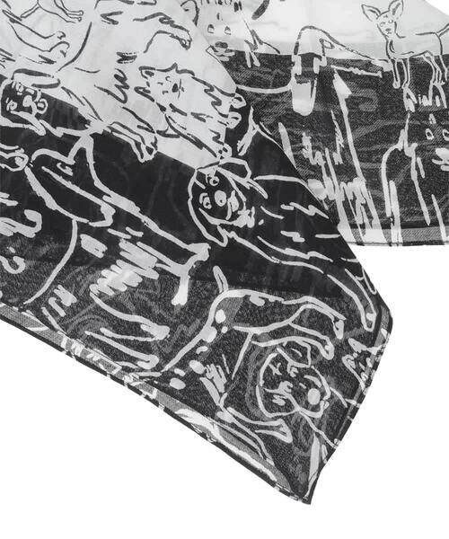 HIROKO KOSHINO / ヒロココシノ マフラー・ショール・スヌード・ストール | DOGプリントスカーフ /洗える | 詳細3