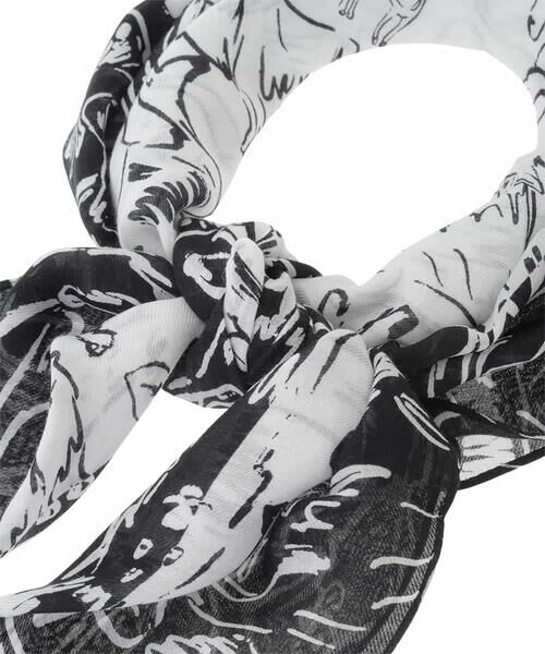 HIROKO KOSHINO / ヒロココシノ マフラー・ショール・スヌード・ストール | DOGプリントスカーフ /洗える | 詳細4