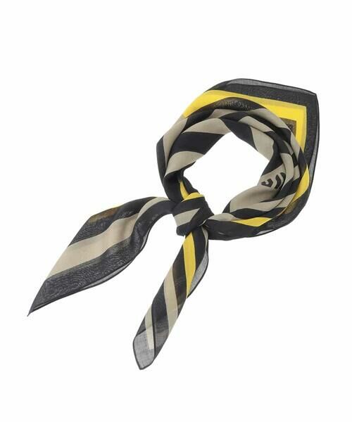 HIROKO KOSHINO / ヒロココシノ マフラー・ショール・スヌード・ストール | スクエアボーダースカーフ /洗える | 詳細5