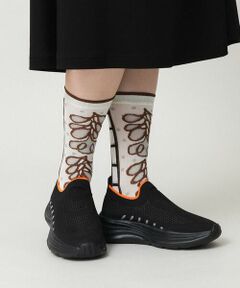 HIROKO KOSHINO / ヒロココシノ その他小物 | ファジーフラワージャカードソックス /日本製/洗濯機で洗える