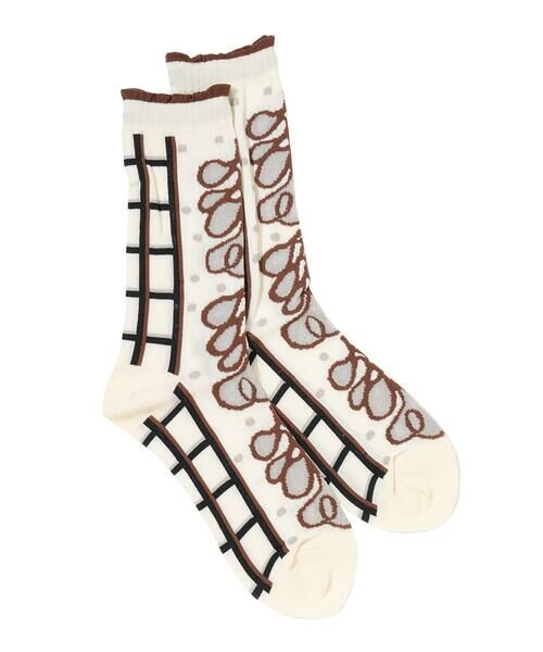 HIROKO KOSHINO / ヒロココシノ その他小物 | ファジーフラワージャカードソックス /日本製/洗濯機で洗える | 詳細7