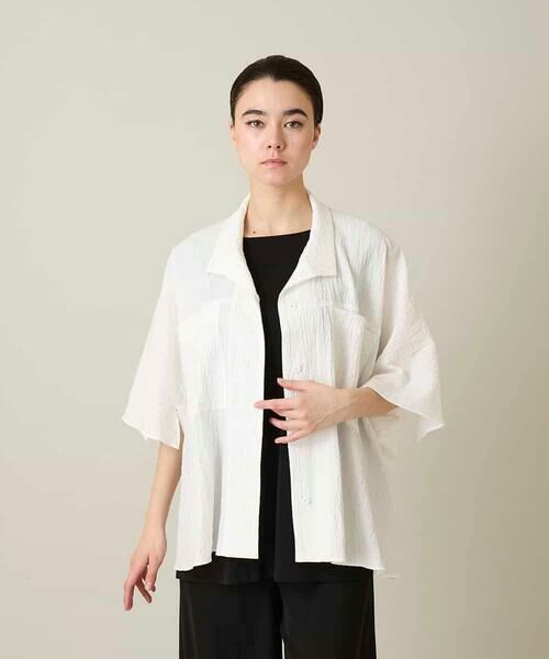 HIROKO KOSHINO / ヒロココシノ シャツ・ブラウス | ダブルポケットサッカーライクシャツ /日本製/洗える | 詳細1