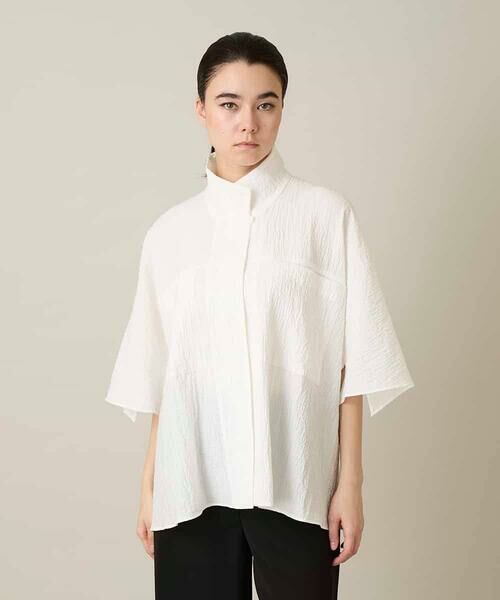 HIROKO KOSHINO / ヒロココシノ シャツ・ブラウス | ダブルポケットサッカーライクシャツ /日本製/洗える | 詳細11