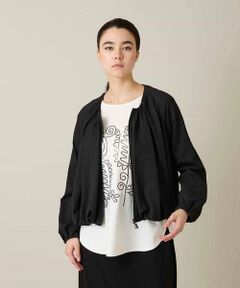 HIROKO KOSHINO / ヒロココシノ その他アウター | タックギャザーノーカラーブルゾン /日本製