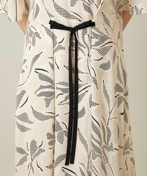 HIROKO KOSHINO / ヒロココシノ ロング・マキシ丈ワンピース | ラインフラワーワンピース /日本製/洗える | 詳細12