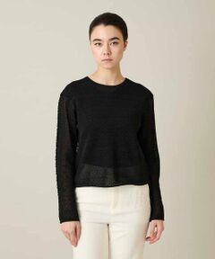 HIROKO KOSHINO / ヒロココシノ ニット・セーター | シアーメッシュニットプルオーバー /洗える