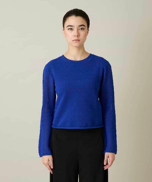 HIROKO KOSHINO / ヒロココシノ ニット・セーター | シアーメッシュニットプルオーバー /洗える | 詳細1