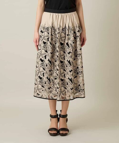 HIROKO KOSHINO / ヒロココシノ ロング・マキシ丈スカート | カットワークフラワースカート /洗える | 詳細1