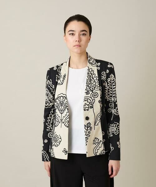 HIROKO KOSHINO / ヒロココシノ セットアップ | ボタニカルモダンジャケット /日本製（アイボリー）