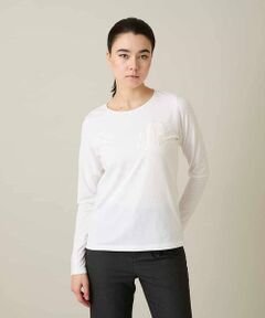 HIROKO KOSHINO / ヒロココシノ カットソー | スパンコールロゴミニマルカットソー /日本製/洗える