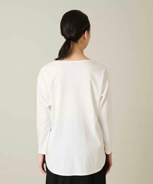 HIROKO KOSHINO / ヒロココシノ カットソー | ボタニカルモチーフ刺繍ロングTシャツ/洗える | 詳細3