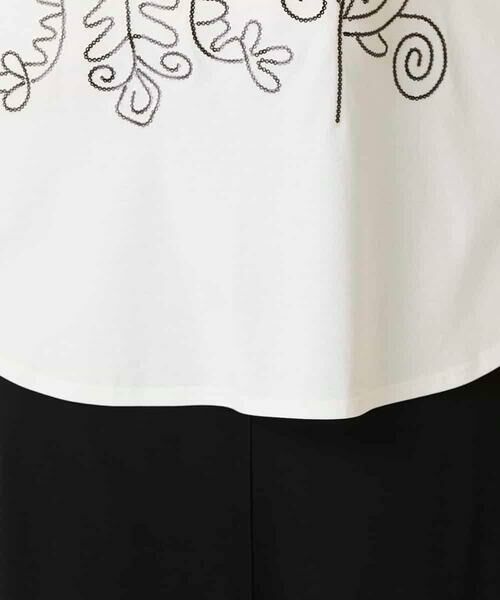 HIROKO KOSHINO / ヒロココシノ カットソー | ボタニカルモチーフ刺繍ロングTシャツ/洗える | 詳細7