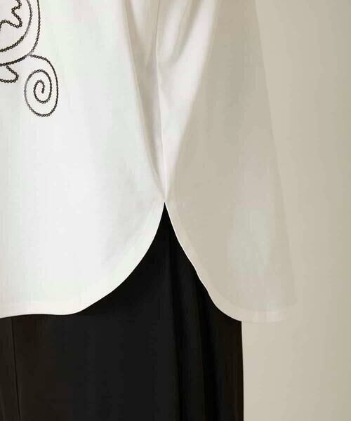 HIROKO KOSHINO / ヒロココシノ カットソー | ボタニカルモチーフ刺繍ロングTシャツ/洗える | 詳細8
