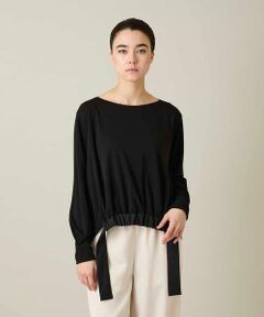 HIROKO KOSHINO / ヒロココシノ カットソー | ヘムリボンギャザープルオーバー /日本製/洗える
