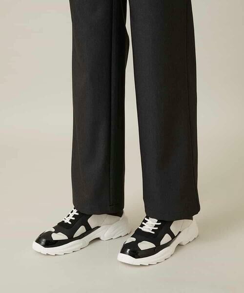 HIROKO KOSHINO / ヒロココシノ チノ・ワークパンツ | スパンコールロゴデニムライクパンツ /日本製/洗える | 詳細11