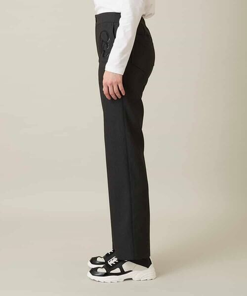 HIROKO KOSHINO / ヒロココシノ チノ・ワークパンツ | スパンコールロゴデニムライクパンツ /日本製/洗える | 詳細2