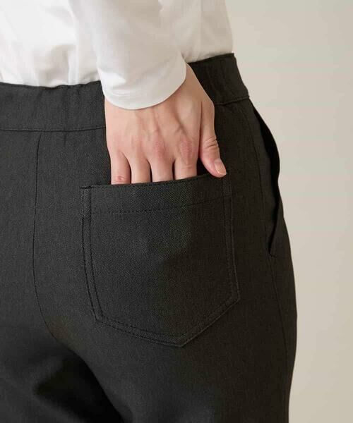 HIROKO KOSHINO / ヒロココシノ チノ・ワークパンツ | スパンコールロゴデニムライクパンツ /日本製/洗える | 詳細9